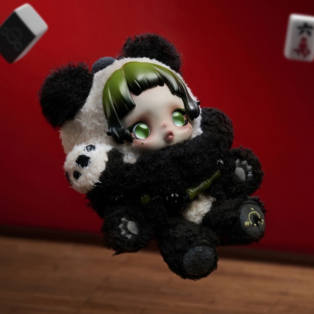POPMART SKULLPANDA lazy Panda Plush Doll Pendant NEW - Picture 2 of 8